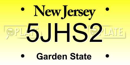 5JHS2 New Jersey License Plate
