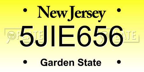 5JIE656 New Jersey License Plate