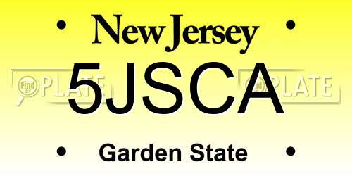 5JSCA New Jersey License Plate