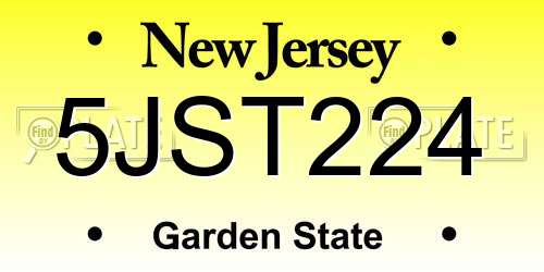 5JST224 New Jersey License Plate