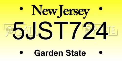 5JST724 New Jersey License Plate