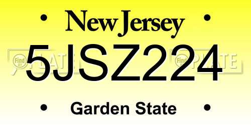 5JSZ224 New Jersey License Plate