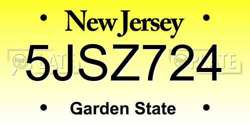5JSZ724 New Jersey License Plate