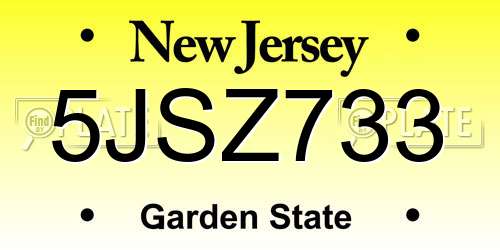 5JSZ733 New Jersey License Plate