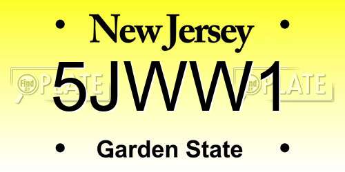 5JWW1 New Jersey License Plate