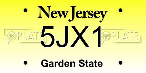 5JX1 New Jersey License Plate