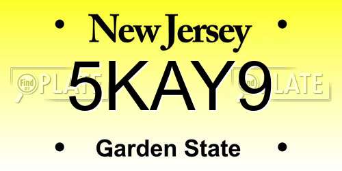 5KAY9 New Jersey License Plate