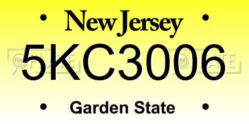 5KC3006 New Jersey License Plate