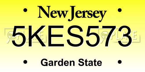 5KES573 New Jersey License Plate
