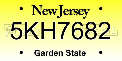 5KH7682 New Jersey License Plate