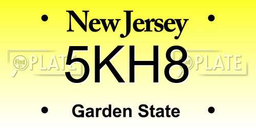 5KH8 New Jersey License Plate