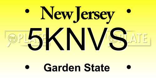 5KNVS New Jersey License Plate