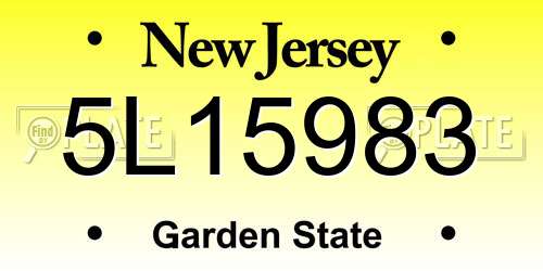 5L15983 New Jersey License Plate