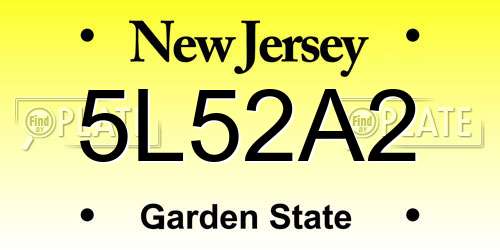 5L52A2 New Jersey License Plate