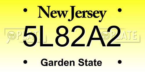 5L82A2 New Jersey License Plate
