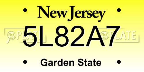 5L82A7 New Jersey License Plate