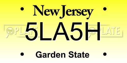 5LA5H New Jersey License Plate