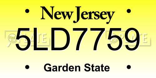 5LD7759 New Jersey License Plate
