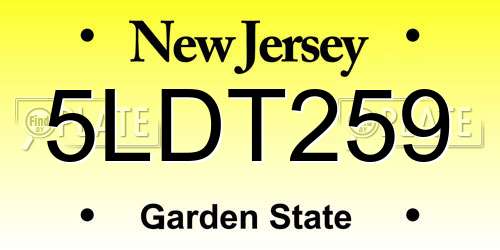5LDT259 New Jersey License Plate