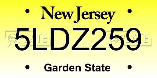 5LDZ259 New Jersey License Plate