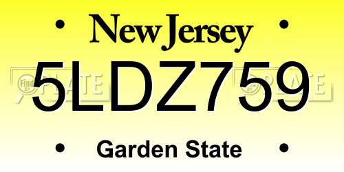 5LDZ759 New Jersey License Plate