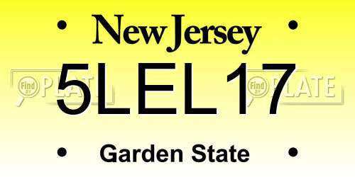 5LEL17 New Jersey License Plate