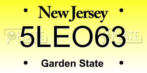 5LEO63 New Jersey License Plate