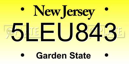 5LEU843 New Jersey License Plate