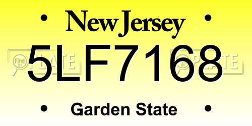 5LF7168 New Jersey License Plate