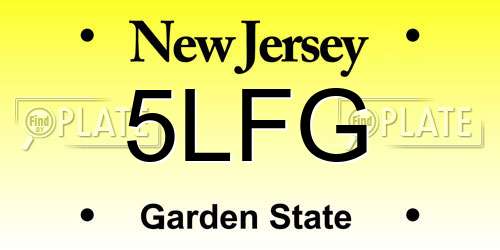 5LFG New Jersey License Plate