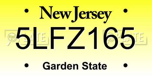 5LFZ165 New Jersey License Plate