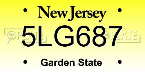 5LG687 New Jersey License Plate