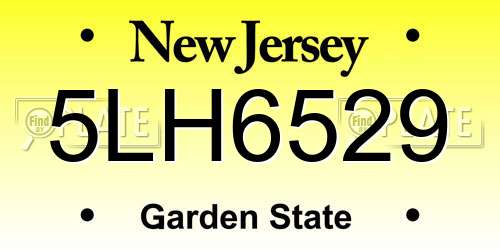 5LH6529 New Jersey License Plate