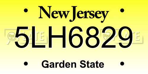 5LH6829 New Jersey License Plate