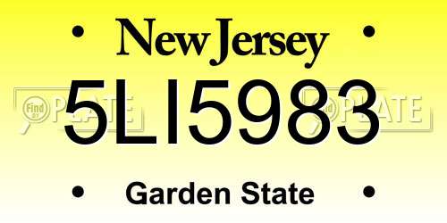5LI5983 New Jersey License Plate