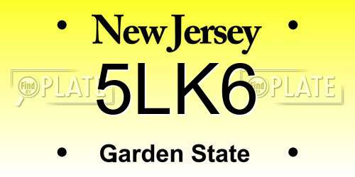 5LK6 New Jersey License Plate