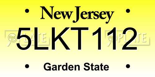 5LKT112 New Jersey License Plate