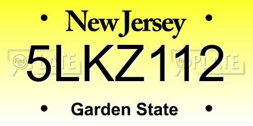 5LKZ112 New Jersey License Plate