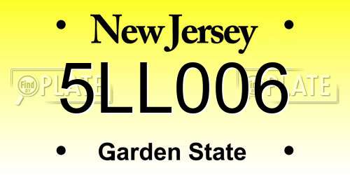 5LL006 New Jersey License Plate