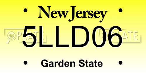 5LLD06 New Jersey License Plate