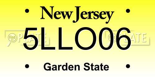 5LLO06 New Jersey License Plate