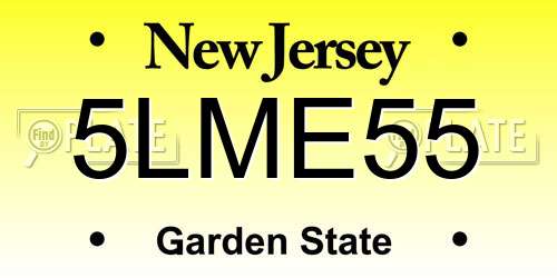 5LME55 New Jersey License Plate