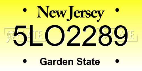 5LO2289 New Jersey License Plate