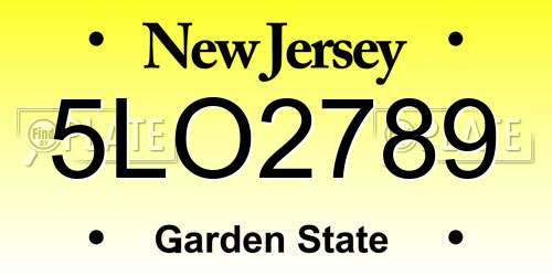 5LO2789 New Jersey License Plate