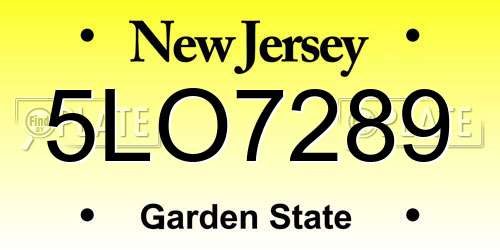 5LO7289 New Jersey License Plate