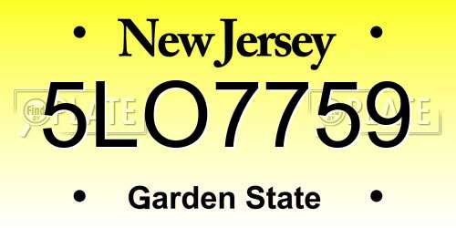 5LO7759 New Jersey License Plate