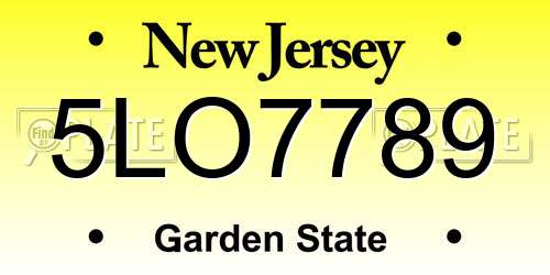 5LO7789 New Jersey License Plate
