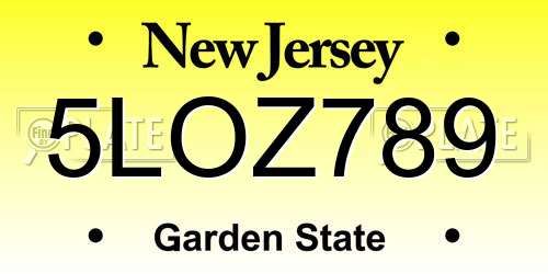 5LOZ789 New Jersey License Plate