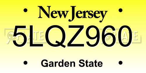 5LQZ960 New Jersey License Plate