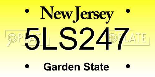 5LS247 New Jersey License Plate